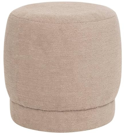 Pouf en Tissu à bouclettes Taupe D 39 x H 40 cm - Atmosphera