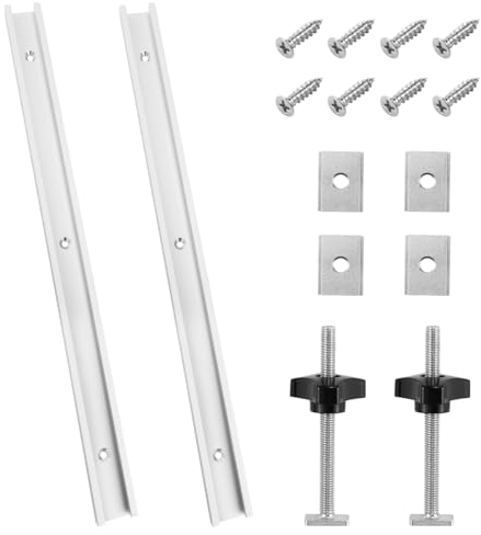 2 Stück T Nut Gleitschiene M8/M6, 400mm T Track, T-Slot Track Gehrungsschiene Set, Shraubendreher Alu Schiene für Holzbearbeitung Werkzeug, Holzfrästisch