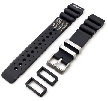Generico Cinturino in Gomma compatibile con Promaster Aqualand orologio Ny 0040 jp2000 nd limits strap da 20mm 22mm 24mm universale per Sub Diver sport Black (22mm)