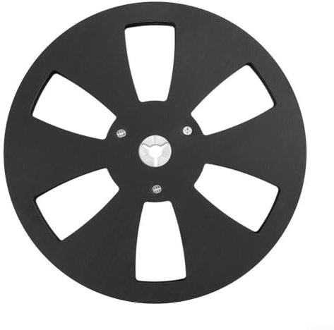 Carrete de casete vacío, 1 pieza de 7 pulgadas 6 agujeros carrete vacío carrete abierto cinta de sonido carrete parte de máquina para grabadoras de video de disco duro (negro)