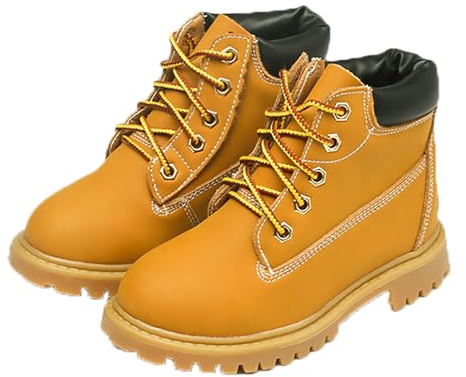 LNNLOO Botas De Equitación Ecuestres De Otoño (21-38), Zapatos Ecuestres, Tubo Bajo + Transpirable, Cremallera Lateral + Cordones, Punta Redonda + Impermeable, Para Niños Y Niñas,23,Brass