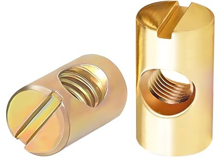 Qrity 20 piezas Tuercas de Muebles de Barril, Tuerca Cilíndrica de Acero al Carbono, Tuercas de Barril para Conexión de Muebles, M8 x 20mm