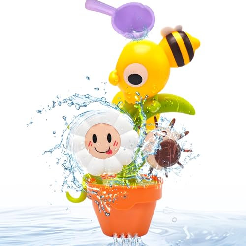 Ronronner Badewannenspielzeug, Badespielzeug Baby ab 1 Jahr, Badewannen Spielzeug, Wasserspielzeug Kinder, Saugnapf Spielzeug Baby, Spielzeug badewanne, Badespielzeug für Jungen Mädchen Geburtstag