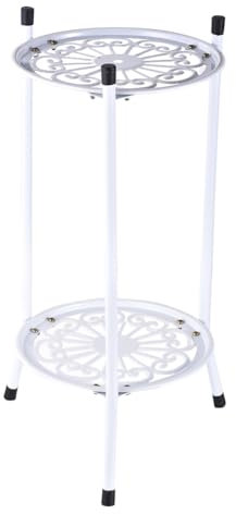 DAWCBVJQ Soporte para plantas de metal de 2 niveles soporte de metal para macetas Soportes de plantas Jardín Estanterias Plantases estante de hierro antioxidante para patio, jardín, sala de estar