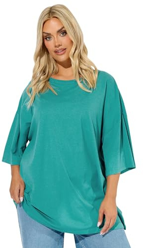 Yours Curve Blue Oversized T-Shirt - Women's - Plus Size Curve