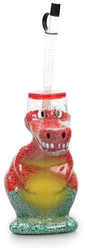 Dino Yardcup Lot de 10 gobelets réutilisables, en forme de dinosaure, 0,35 l, pour enfant, avec couvercle et ouverture pour boire, sans BPA, pour slush, boissons gazeuses et événements, idéal pour