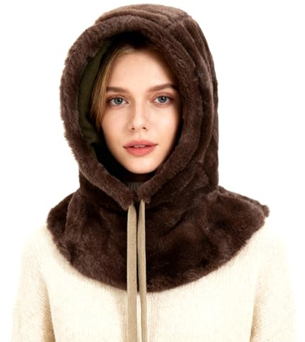TAGVO Invierno Pasamontañas Termico Mujer, Capucha Polar Prueba de Viento Caliente Capucha Bufanda, Cálido Sombrero Calentador de Cuello, Multifuncional Gorro Invierno para Frío Esquí al Aire Libre