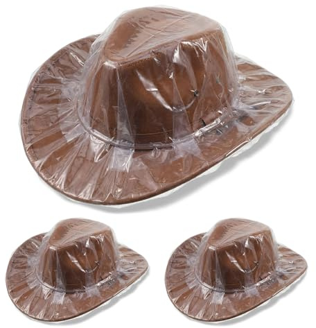 3 Pcs Cowboy Hat Rain Cover XXL Cowboy Hat Cover Accessories Hats & Caps, Plastic Waterproof Hats Protector for Men's Rain Storage