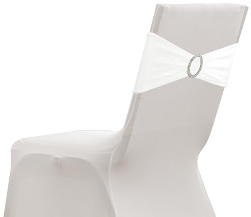 sourcing map Paquete de 20 bandas elásticas para silla, banda elástica para silla con hebilla deslizante, lazos elásticos universales para bodas, fiestas, ceremonias, eventos, decoración de eventos