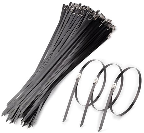 Temperaturbeständiga metallband 4,6 x 150 mm robusta och mångsidiga fästanordningar 100 st för gårdsrör tak och fler metallfästen