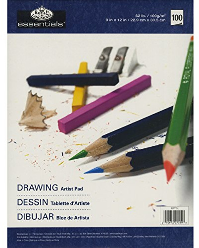 Royal Brush Essentials(TM) Drawing Artist Paper Pad 9X12, 100 Sheets