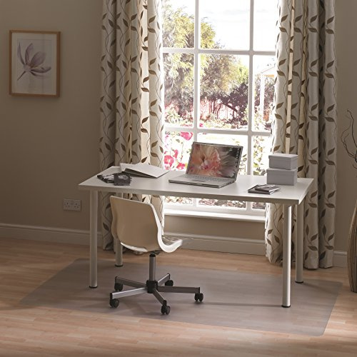 Floortex Bodenschutzmatte | Bürostuhlunterlage valuemat | 120 x 130 cm | aus phtalatfreiem Vinyl | transparent | rechteckig | TÜV zertifiziert | für Hartböden