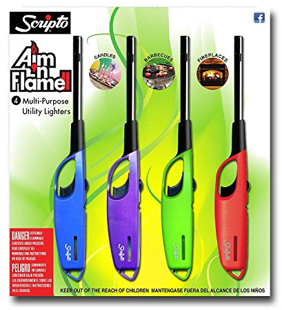 Scripto AIM 'N Flame Multi-Purpose Lighters, Pack of 4
