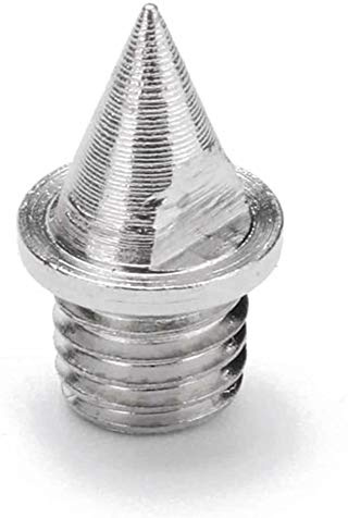 POFET Lot de 50 pointes en acier inoxydable avec clé à pique, 0,6 cm de long, pointes de remplacement pour chaussures de course Sprint Sport, couleur argent