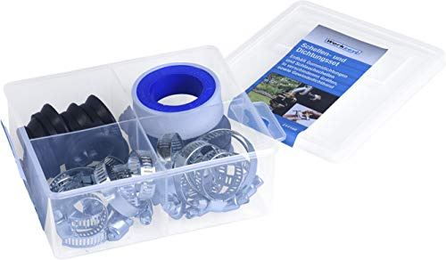 Werkzeyt Schlauchschellen- und Dichtungs-Sortiment 30-teilig - Für diverse Sicherungen & Reparaturen von Gartenschläuchen - Rostfreie Schlauchklemmen & Dichtungen / Schlauchbefestigungen / ZYT168
