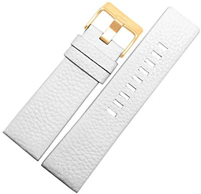 30mm Uhrenarmband Männer Uhrenarmband Armband aus echtem Leder Armband 22-30mm Litschi-Korn für Diesel-Uhrenarmband Weiche Uhr Gürtel Weißgold Schnalle,26mm