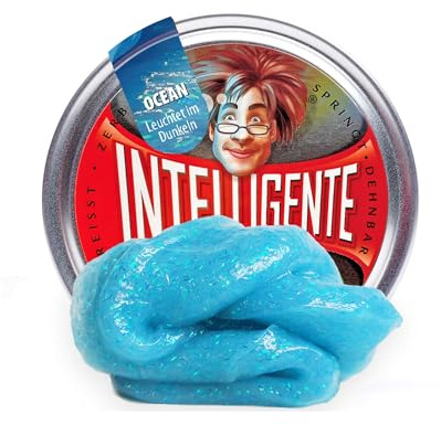 Intelligente Knete - Luci al buio, Glow in The Dark (Medium Ocean 40g), blu, glitter