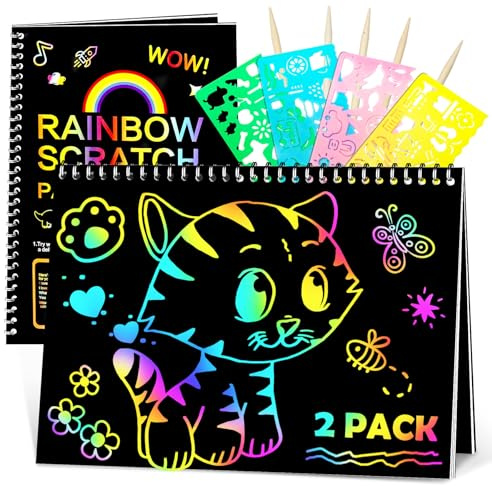 KmmiFF 3-10 Year Old Girls Gifts,Scratch Art for Kids Toy for 4 5 6 7 8 Year Old Girl Birthday Presents Gifts for Girls Toys Age 6-8,Handmade Toys & Games Arts and Crafts for Kids Age 3-10 Art Set