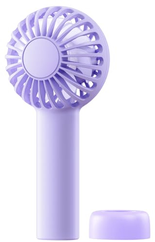 SWEETFULL Mini Portable Fan - Rechargeable Handheld Fan, 3 Speeds Personal Small Hand Gifts for Travel Essentials, Lash, Makeup, Eyelash, Kids, Girls, Women - USB, Cute Design Purple