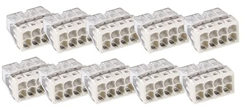 WAGO 2273 Klemmen 8 polig zu je 0,5-2,5mm² Verbindungsklemmen aus Kunststoff grau, 10-Stück