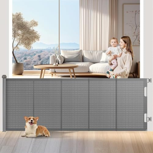 Treppenschutzgitter Ausziehbares Extrabreit Türschutzgitter für Babys, Babygitter & Hundegitter,Ausziehbar bis zu 300 cm Breite, Türschutzgitter für Treppe Türen Korridore Freien