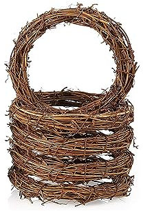 5 Stück 15 cm natürliche Rattan-Ringkränze Rankenzweig Kranz Girlande Dekoration für DIY Festivals Dekorationen, Kranz Handwerk und Hochzeitsdekorationen