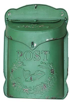 Cassetta postale, cassette delle lettere di sicurezza per appartamento domestico in stile inglese vintage americano in metallo con 2 chiavi per parete esterna, matrimonio