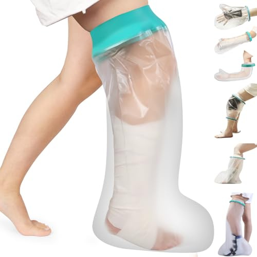 CIVJET Cast Covers for Shower Leg, Waterproof Cast Cover for Showering/Swimming, Cast Protector for Shower Leg Adult, Water Proof Shower Boots for Foot after Surgery, Knee, Ankle, Boot (Diameter-7.9)