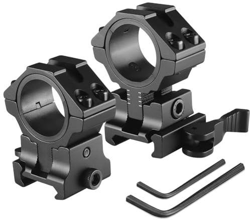 Home Safety Anello di Montaggio Altezza Regolabile, Diametro 25.4mm/30mm con 20mm Weaver Picatinny Rail, Blocco e Rilascio Rapido Anelli per Ottica Mirino