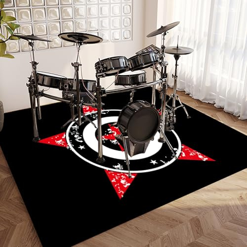 Professional Drum Carpet Drum Rug | Soundproof Blanket | Non-Slip Drum Mat | Jazz Drum Electronic Drum Drum Kit Rugs for Bass Drum Snare Components Mat | Drum Accessories for Drum Set 100 x 80 cm