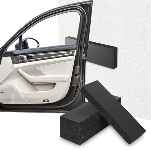 SOBEAU 4 X Garagen Wandschutz 30 x 10 x 3 cm, Auto Türkantenschutz Selbstklebender, Kantenschutz Schaumstoff Garage für Garagenwand, Auto, Carport, Schwarz