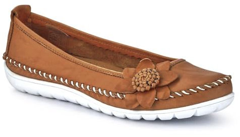 Pavers Lightweight Leather Pumps - Tan Size 6