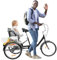 TONFEION Dreirad für Erwachsene 20 Zoll, Single-Speed Senioren Dreirad, 3-Rad Fahrrad mit Kindersitz und Einkaufskorb, Verstellbarer Lenker&Sattel (Schwarz)