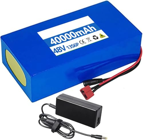 36 V 48 V 10 AH 20 Ah 30 Ah 40 Ah E-Bike batteri, 36 V 48 V elcykelbatteri, litiumbatteripaket med BMS-skyddsplatta med laddare för 200 W 500 W 1000 W motorer T, 36 V 40 AH