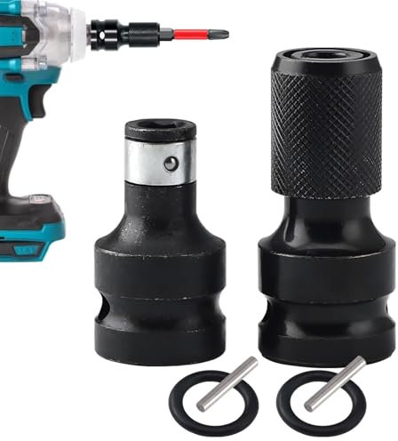 2 Stück Schlagschrauber Bit Adapter,1/2 auf 1/4 Zoll Bit Adapter,Bitalter StecknussAdapter,Schlagschrauberadapter Sechskantbuchse Für Schlagratschenschlüssel Schraubendreherbit