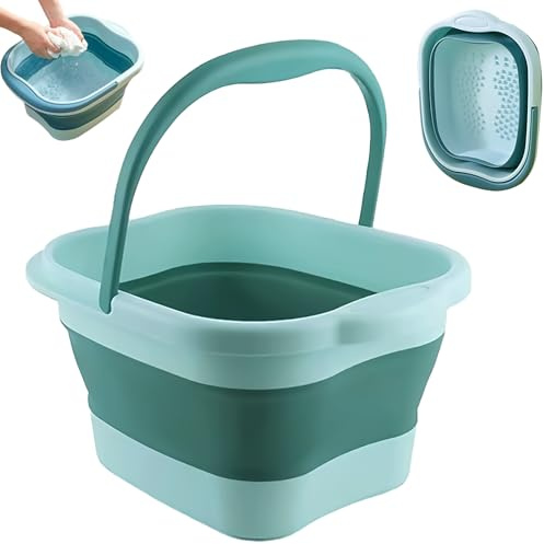Bain de Pied Plié,Vleuexe Bassine Pied avec Poignée de Transport,Bassine 15 L,Baignoire pour Pieds avec 120 Picots de Massage,Grand Seau Bain de Pieds Parfait pour des Bains de Pieds relaxants Spa
