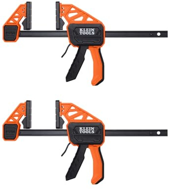 Klein Tools 47550 Bar Clamp, Speed-Klamp 6-Inch, Clamp / Spreader 2-Pack, 150-Pound Clamping Force, One-Handed-Operation for Woodworking and Metal Projects