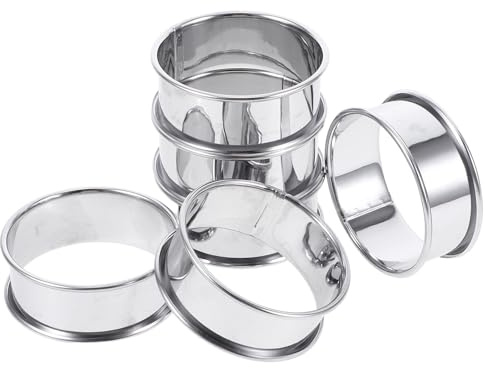 SHINEOFI Cercle Pâtisserie Moules à Pâtisserie Antiadhésifs Ronds en Acier Inoxydable Argenté Anneaux de Cuisson Polyvalents pour Baking et Making Tarts