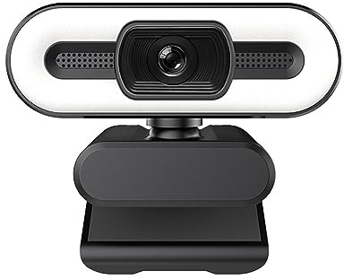 Cámara web, Full HD 1080P 2K 4K Webcam Luz de relleno de enfoque automático Cámara web con micrófono Transmisión en vivo USB Computadora PC Web Cam(2K AutoFocus)