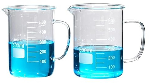 Graderad glasbägare, Glasbägare med handtag for laboratoriemätning, transparent, 50ml-2000ml(200ml)