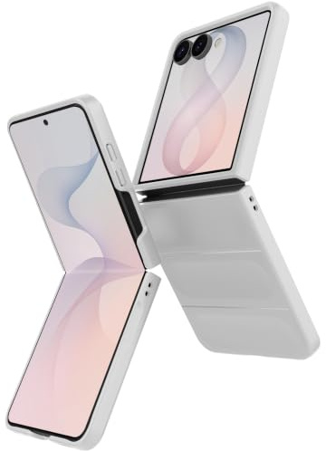 BonYonka Silikonskal till Samsung Galaxy Z Flip 8, Mjukt Mikrofiberfoder, Fullt Kameralinsskydd, Stöttåligt Skydd - Vit
