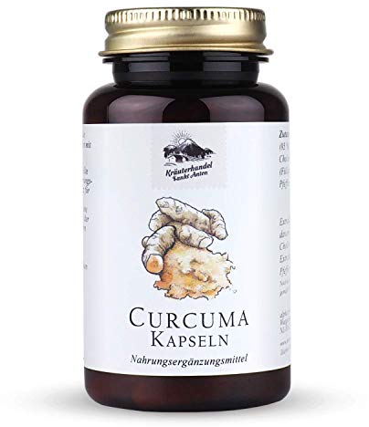 KRÄUTERHANDEL SANKT ANTON - Curcuma - 323mg Curcuma Ionga Extrakt - Hochdosiert - Cholin und Piperin - Deutsche Premium Qualität (60 Kapseln)