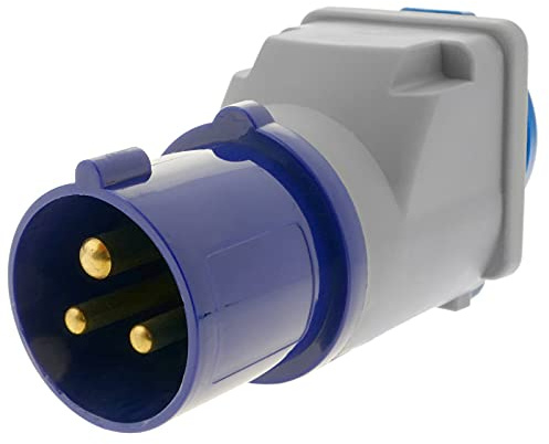 BeMatik - Enchufe industrial Adaptador CETAC macho a SCHUKO hembra 2P+T 16A 250V IP44 IEC-60309