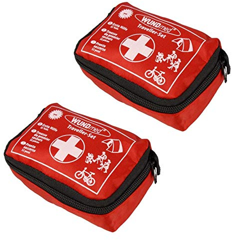 Wundmed 2x 32tlg. Erste hilfe Set | 2x Traveller Set | Outdoor Notfallset | Verbandstasche Verbandsset