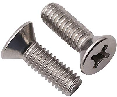 #10-24 x 1/2 (100 Pack) Phillips Flat Head Machine Screws, Stainless Steel 304 (18-8), UNC Coarse Thread, Countersunk Head Machine Screws, Phillips Drive #2