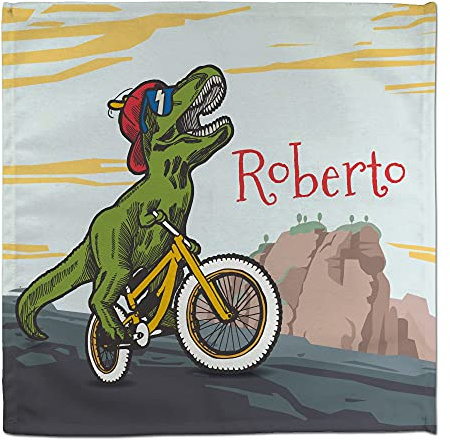 LolaPix Servilleta Personalizada Algodón. Servilletas de Tela Infantiles Colegio. Regalos Personalizados con Nombre. 50% algodón. Varios diseños. Servilletas Tela Infantil 27x27cm/31x31cm. Bike