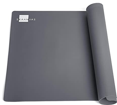 Große Silikonmatte I Teig und Fondant ausrollen, Kekse ausstechen und backen auf einer Matte I 40x60cm I 1,35mm dickes Qualitätssilikon I schiefergrau