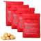 4 bolsas de patatas para microondas y microondas, color rojo, bolsa de cocina de patatas, bolsas de patatas al horno,bolsas para hornear patatas para cocina en solo 4 minutos