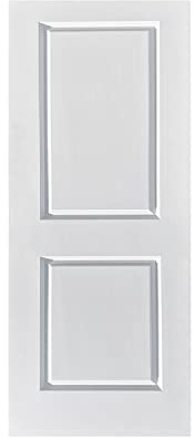 Calhome 30 in. x 80 in. White Painted Finished Composite MDF 2 Panel Interior Barn Door Slab