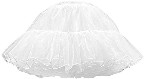 Costume di carnevale da donna in tulle, gonna tutù, gonna corta da balletto, sottoveste, tutù, costume da donna per feste di carnevale, sottogonna, bianco, M